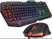 EVEREST KM-6168 FORMULA COMBO USB 3 MAKRO TUŞLU RGB AYDINLATMALI Q GAMİNG OYUNCU KLAVYE MOUSE SET - 1
