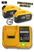 RETOOLS ULTRA HIZLI ŞARJ CİHAZI SARI VE 2 ADET 10 PİLLİ Lİ-İON BATARYA 21V/3.0AH EKONOMİK SET! - 1