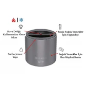 Les Artistes Paris Isı Yalıtımlı Çelik Yemek Termosu 700ml Split Black  Siyah 700 ML - 5