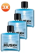 AVON Musk Marine Erkek Parfüm Edt 75 Ml. Üçlü Set thumbnail 3