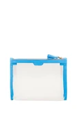 Case Look Kadın Mavi  Detaylı Fermuarlı Şeffaf Clutch Tina 03 - 3
