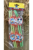 DENİZ PARTY STORE Mickey Mause Plastik Pipet 6 Lı Paket - 1