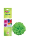 BALONEVİ 40 Cm Yeşil Ponpon Fener , Petek Fener(1 Adet) - 1