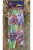 DENİZ PARTY STORE Spiderman Örümcek Adam Plastik Pipet 6 Lı Paket - 1
