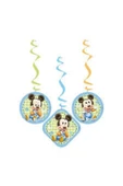 BALONEVİ Baby Mickey Mouse Ilk Yaşım 1 Yaş Asmalı Ip Süs 3 Adet - 1