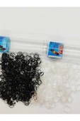 TİNGPAİ Siyah Perma Ince Ve Kalın Şeffaf Lastik Toka Büyük 2 Kutu - 2