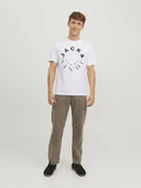Jack Jones Erkek Jjwarrior  Bisiklet Yaka Beyaz Tişört 12242554 - 6