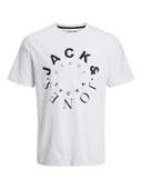 Jack Jones Erkek Jjwarrior  Bisiklet Yaka Beyaz Tişört 12242554 - 1