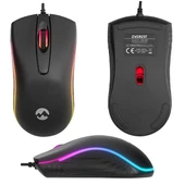 Everest SM-M9 1000 DPI USB RGB Rainbow Ledli Siyah 3D Optik Led Mouse - 4