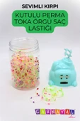 CARNAVAL Sevimli Kirpi Kutulu Perma Toka Örgü Saç Lastiği - 3