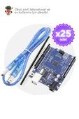 25'li Paket Arduino UNO R3 CH340 Programlanabilir Geliştirme Kartı - Okul ve Sınıflar için MEB Uyumlu - 1