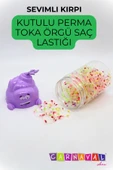 CARNAVAL Sevimli Kirpi Kutulu Perma Toka Örgü Saç Lastiği - 1
