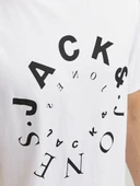 Jack Jones Erkek Jjwarrior  Bisiklet Yaka Beyaz Tişört 12242554 - 5