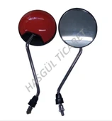 Hsgl Motorsiklet Scooter Yuvarlak Kırmızı Ayna Takımı 8 mm Ayna Sağ Sol Takım thumbnail 3