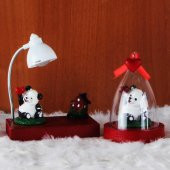 Panda Masa Lambası Panda Fanus Biblo Hediye Seti - 1