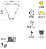 CATA Çanak Led Spot Ampul 7W GU10 3000K Günışığı (Starter Duylu) - 4