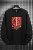 macklin Unisex Kadın Erkek Stell Baskılı Sıfır Yaka Sweatshirt - 1