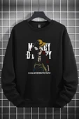 macklin Unisex Kadın Erkek Ruffy Baskılı Sıfır Yaka Sweatshirt - 1
