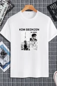 macklin Unisex Kadın Erkek Kim Seokjin BTS Baskılı Oversize T-shirt - 1