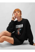 macklin Unisex Kadın Erkek Marvel Spiderman Tasarım Logo Baskılı Bisiklet Yaka Sweatshirt - 1