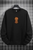macklin Unisex Kadın Erkek Groot Baskılı Sıfır Yaka Sweatshirt - 1