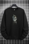 macklin Unisex Kadın Erkek Motor Tutkunları Baskılı Sıfır Yaka Sweatshirt - 1
