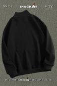 macklin Unisex Tom And Jery Rakılı veya Biralı Baskılı Yarım Fermuarlı Dik Yaka Basic Sweatshirt - 2