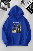 macklin Unisex Kadın Erkek Agust D BTS Özel Tasarım Baskılı Kapşonlu Sweatshirt - 1