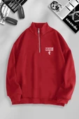 macklin Unisex Kadın Erkek Marvel Spiderman Baskılı Yarım Fermuarlı Dik Yaka Basic Sweatshirt - 1