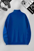 macklin Unisex Kadın Erkek Gangster's Baskılı Yarım Fermuarlı Dik Yaka Basic Kazak Sweatshirt - 2