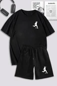 macklin Unisex Kadın Erkek Futbolcu Baskılı Oversize Tshirt Ve Şort Eşofman Takımı - 1
