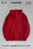 macklin Unisex Kadın Erkek Kapüşonlu Baby Yoda Baskılı Fermuarlı Sweatshirt Polar Ceket - 2