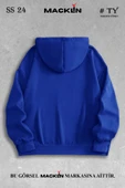 macklin Unisex Kadın Erkek Kapüşonlu Titan Baskılı Fermuarlı Sweatshirt Polar Ceket - 2