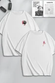 macklin Unisex Kadın Erkek Mr And Mrs Scream ( Çığlık ) Baskılı Sevgili Çift Kombini Oversize Tshirt 2'li - 1