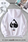 macklin Unisex Kadın Erkek Nobody Knows Skull Özel Tasarım Baskılı Kapşonlu Sweatshirt - 1