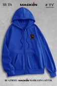 macklin Unisex Kadın Erkek Kapüşonlu Titan Baskılı Fermuarlı Sweatshirt Polar Ceket - 1