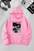 macklin Unisex Kadın Erkek Kim Taehyung BTS Özel Tasarım Baskılı Kapşonlu Sweatshirt - 1