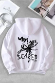 macklin Unisex Kadın Erkek Scared Özel Tasarım Baskılı Kapşonlu Sweatshirt - 1
