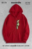 macklin Unisex Kadın Erkek Kapüşonlu Baby Yoda Baskılı Fermuarlı Sweatshirt Polar Ceket - 1
