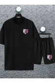 macklin Unisex Kadın Erkek Kızgın Ayı Baskılı Oversize Tshirt Ve Şort Eşofman Takımı - 1