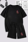 macklin Unisex Kadın Erkek Marvel Deadpool Baskılı Özel Tasarım Oversize Tshirt Ve Şort Eşofman Takımı - 1