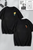 macklin Unisex Kadın Erkek Cedric ve Chen Baskılı Sevgili Çift Kombini Tasarım Oversize Tshirt 2'li - 1
