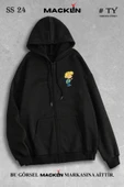 macklin Unisex Kadın Erkek Kapüşonlu Cedric Chen Sevgili Baskılı Fermuarlı Sweatshirt Polar Ceket - 1