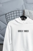 macklin Unisex Kadın Erkek Guns N Roses  Ön Arka Baskılı Özel Tasarım Baskılı Kapşonlu Sweatshirt - 2