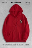 macklin Unisex Kadın Erkek Kapüşonlu As Papaz Baskılı Fermuarlı Sweatshirt Polar Ceket - 1