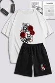 macklin Unisex Kadın Erkek Kız Papaz Baskılı Özel Tasarım Oversize Tshirt Ve Şort Eşofman Takımı - 1