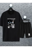 macklin Unisex Kadın Erkek Bts Army (kim,jeon,j Hope,park..) Baskılı Oversize Tshirt ve Şort Eşofman Takımı - 1