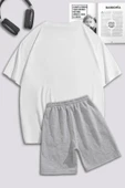 macklin Unisex Kadın Erkek Tom ve Jerry Çiçek Baskılı Özel Tasarım Oversize T shirt Ve Şort Eşofman Takımı - 2