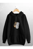 macklin Unisex Kadın Erkek Bardak El Japon Yazı Baskılı Sweatshirt - 1