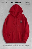 macklin Unisex Kadın Erkek Kapüşonlu Deadpool Kurşun Baskılı Fermuarlı Sweatshirt Polar Ceket - 1